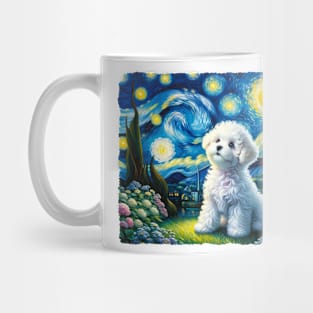 Starry Bichon Frisé Dog Portrait - Pet Portrait Mug